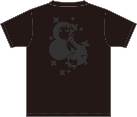 Tシャツ「忍★少女」の背面。忍者というコンセプトにあわせて、わざとイラストが見えづらいプリントになっている。