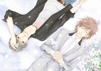 藤崎みおコミカライズ版「ピンクとグレー」第1話の扉イラスト。