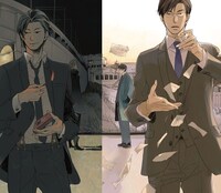 「やぎさん郵便」と「マッチ売り」の表紙イラストは、つなげると1枚絵になる。