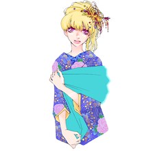 おかざき真里の生サイン入り年賀状に使用されるイラスト。　