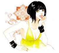 桜沢エリカの生サイン入り年賀状に使用されるイラスト。　