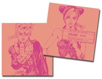 9月25日から29日まで配布されるジョルノ・ジョバァーナと空条徐倫が描かれたCDケース。