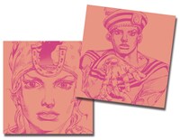 9月30日から10月4日まで配布されるジョニィ・ジョースターと東方定助が描かれたCDケース。