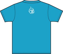 武梨えりがイラストを描いたTシャツ「Everyday」背面（ターコイズ）。