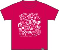 武梨えりがイラストを描いたTシャツ「Everyday」前面（ホットピンク）。