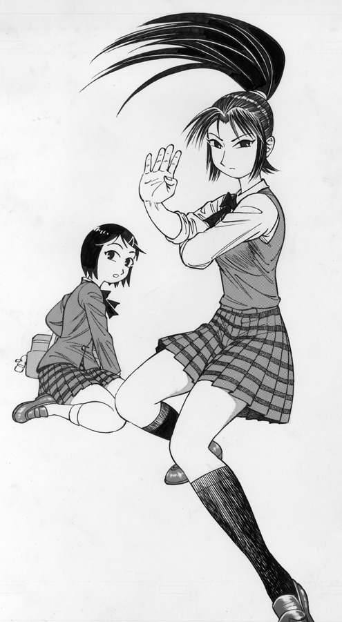 「空拳乙女」カット。左から歩夢、かすみ。
