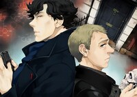 「SHERLOCK ピンク色の研究」第1話の扉イラスト。(C)2010 Hartswood Films All Rights Reserved.Japanese manga adaptation published by arrangement with Hartswood Filmsthrough The English Agency (Japan) Ltd.