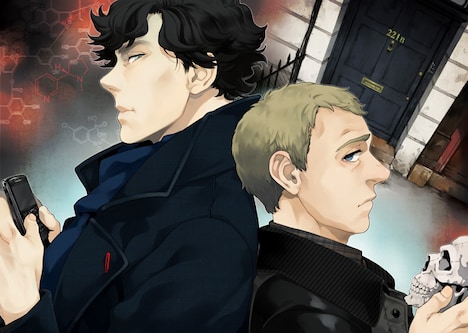 「SHERLOCK ピンク色の研究」第1話の扉イラスト。(C)2010 Hartswood Films All Rights Reserved.Japanese manga adaptation published by arrangement with Hartswood Filmsthrough The English Agency (Japan) Ltd.