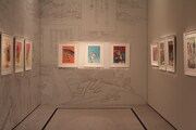 第8部「ジョジョリオン」の原画展示風景。