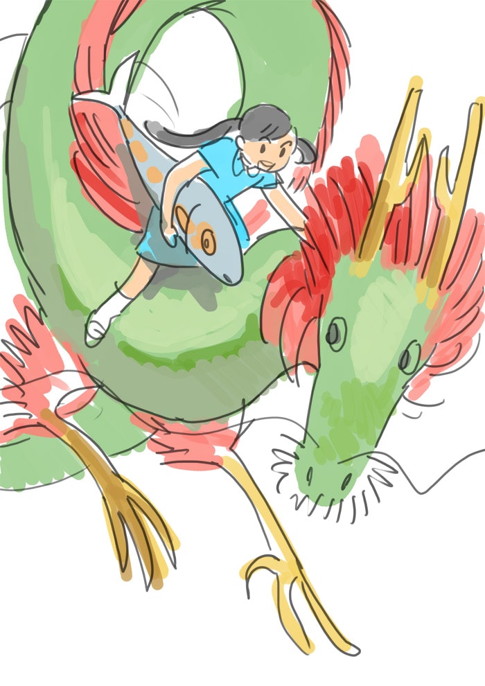 カバーイラストのために描かれたラフ。この後どのようにカバーが完成していくかは、特集記事をご覧頂きたい。