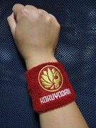 「黒曜谷高校ストレイドッグス」リストバンドのリベロレッド。