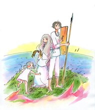 今日マチ子の新連載「鬼と羽衣」カット