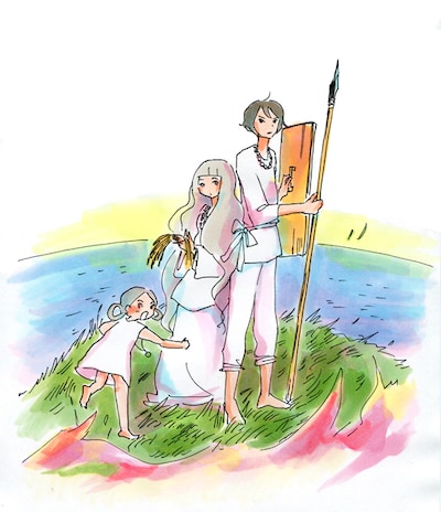 今日マチ子の新連載「鬼と羽衣」カット