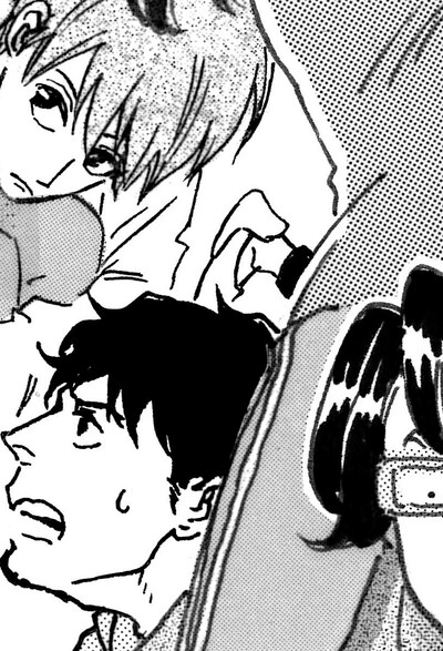 3人による合作ペーパーの一部。全体像は書店で確認を。