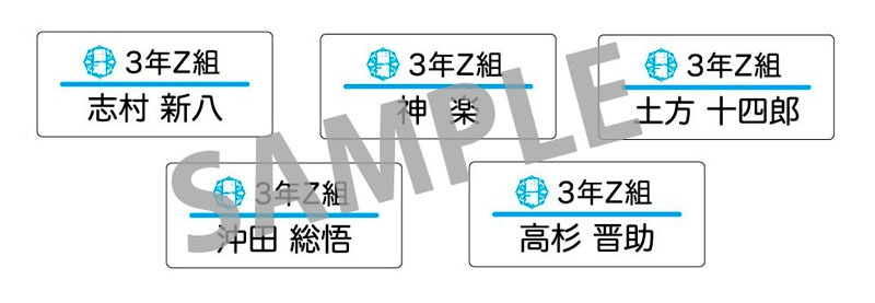 アニメイト池袋本店のキャンペーンで販売される「3年Z組名札ピンズ」。(C)空知英秋／集英社・テレビ東京・電通・サンライズ・アニプレックス