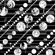 トレンチコートの裏地に使用されるくらもちふさこ「40周年記念 作品コラージュ」のイラスト。(C)くらもちふさこ／集英社