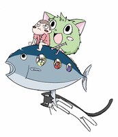 「となりの801ちゃん＋」1巻限定版に付属する小冊子「ヤオハル～BLはいつだって青春～」表紙イラスト。(C) 小島アジコ/御薗橋801商店街振興組合/宙出版（原案キャラクター作成者/はるな）