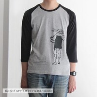「ポップコーンキャッチ ラグランTシャツ 投げ」のグレー。サイズはM。