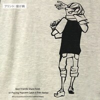 「ポップコーンキャッチ ラグランTシャツ 投げ」のオートミールの絵柄。