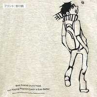 「ポップコーンキャッチ ラグランTシャツ 受け」のオートミールの絵柄。