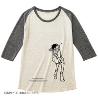 「ポップコーンキャッチ ラグランTシャツ」オートミールのGirlsMサイズ。