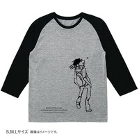 「ポップコーンキャッチ ラグランTシャツ」グレーのメンズ。