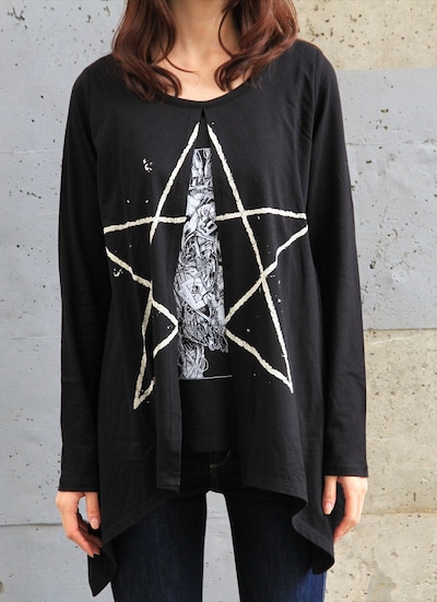 「ライチ☆光クラブ 心臓ロングＴシャツ」ブラック