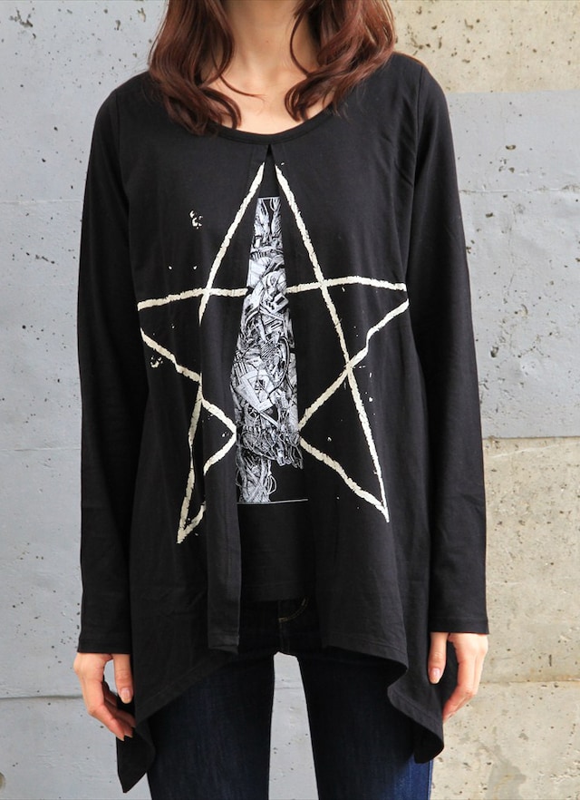 「ライチ☆光クラブ 心臓ロングＴシャツ」ブラック