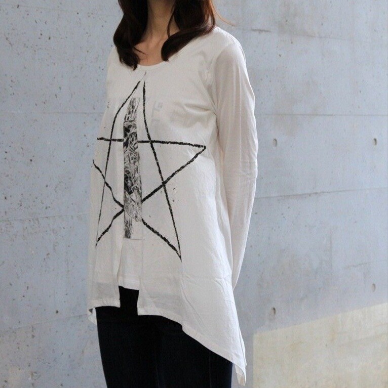 ライチ★光クラブ ロングTシャツ ライチ☆光クラブ 心臓ロングTシャツ」ホワイト - 「ライチ☆光