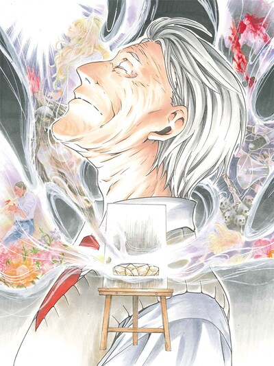 「コミック星新一 包み」扉イラスト (C）1976 星ライブラリ／新潮社「包み」（角川文庫刊『地球から来た男』所収）