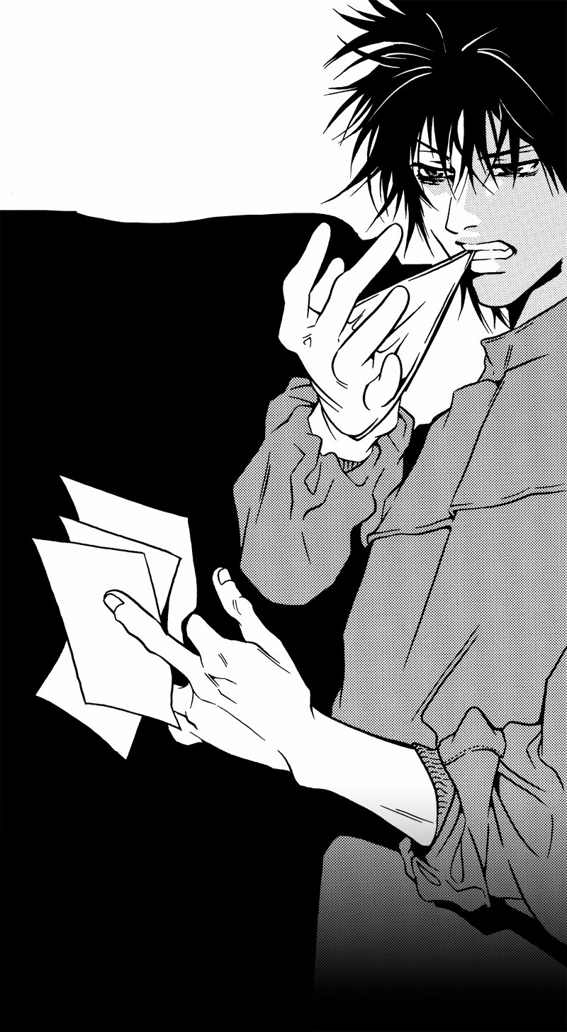 三原ミツカズ「死化粧師」予告カット