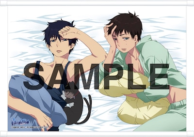 B賞のタペストリー。イラストは描き下ろしだ。(C)加藤和恵／集英社・「青の祓魔師」製作委員会・MBS