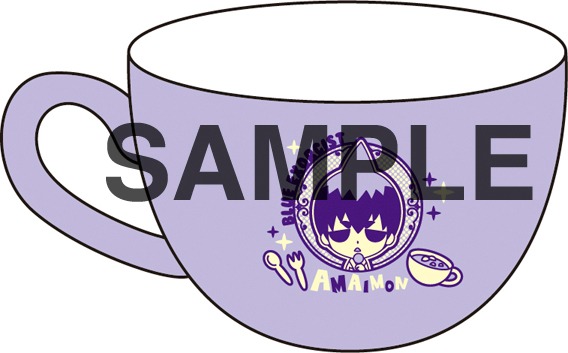 D賞スープカップ＆スプーン（メフィスト＆アマイモン）のウラ面。(C)加藤和恵／集英社・「青の祓魔師」製作委員会・MBS