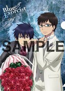 E賞のクリアファイルセット（奥村兄弟＆メフィスト、エンジェル）(C)加藤和恵／集英社・「青の祓魔師」製作委員会・MBS