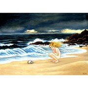 諸星大二郎ポスター「少女としゃれこうべ」