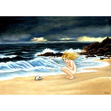 諸星大二郎ポスター「少女としゃれこうべ」