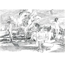 諸星大二郎ポストカード「荒野の人たち」