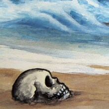 諸星大二郎ポスター「少女としゃれこうべ」