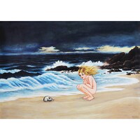 諸星大二郎ポスター「少女としゃれこうべ」