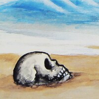 諸星大二郎ポスター「少女としゃれこうべ」の一部。