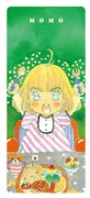 ヤングアニマル24号の付録、モモのクリアブックマーカー。