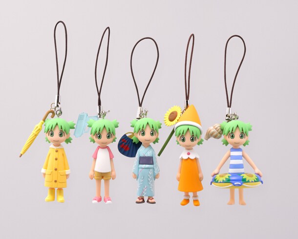 「よつばストラップマスコット」の全5種類。(C)KIYOHIKO AZUMA/YOTUBA SUTAZIO