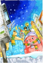 「仏像のまち」2巻裏表紙イラスト (C)蒼木雅彦／メディアファクトリー