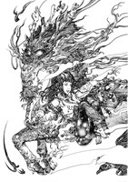 寺田克也の作品より。(C)寺田克也「Spiral・black marker」