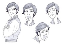 「泣くな、はらちゃん」のためビブオが描いたカット。