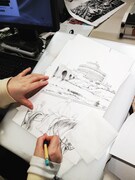 公式Twitterアカウントにて公開された、次回掲載話の下描き。