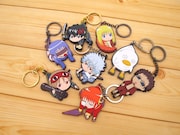 「銀魂」つままれキーホルダー全種類。それぞれストラップも用意されている。※写真は開発中のサンプル画像。(C)空知英秋／集英社・テレビ東京・電通・サンライズ・アニプレックス