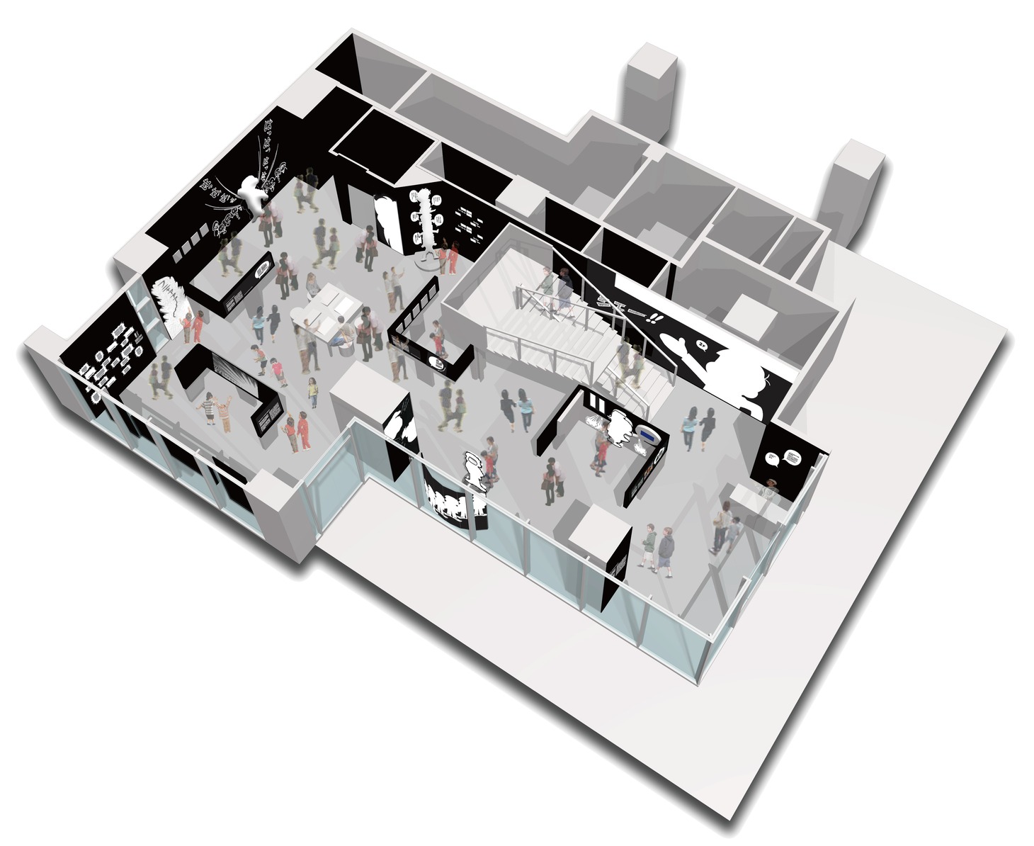 「マンガの家」1階イメージ。