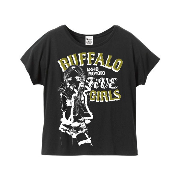 「バッファロー5人娘サインペインティングTシャツ」ドルマンスリーブ（黒）