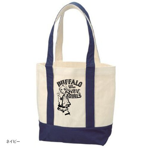 バッファロー5人娘サインペインティングキャンバスバッグ（ネイビー）